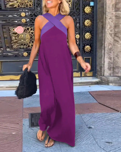 Delphine | Robe Longue Col Croisé — Violet