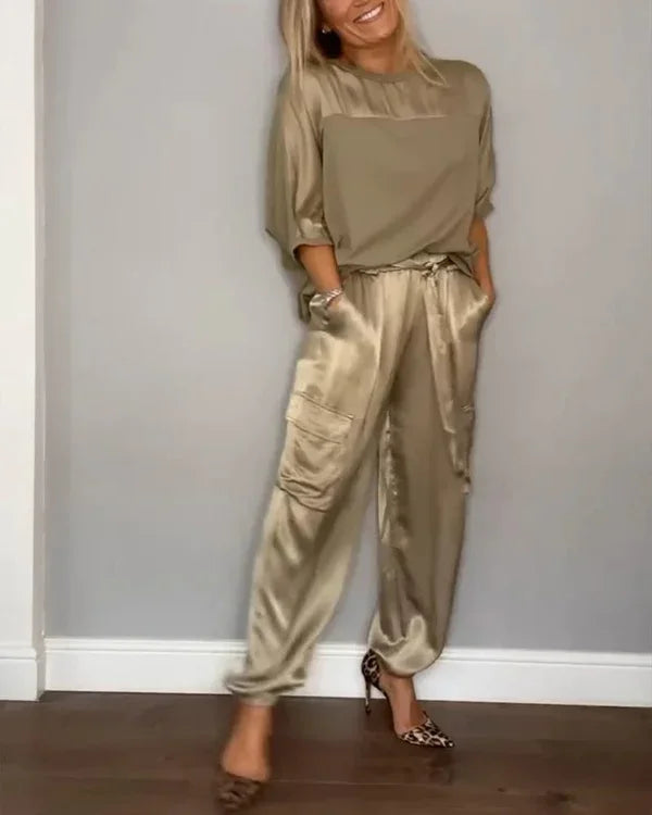 Bérénice | Ensemble Satin Pull & Pantalon