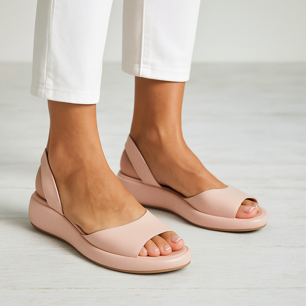 Giulia | Sandales Plates Bout Ouvert — Rose