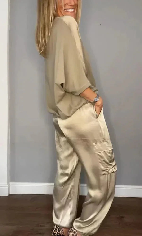 Bérénice | Ensemble Satin Pull & Pantalon
