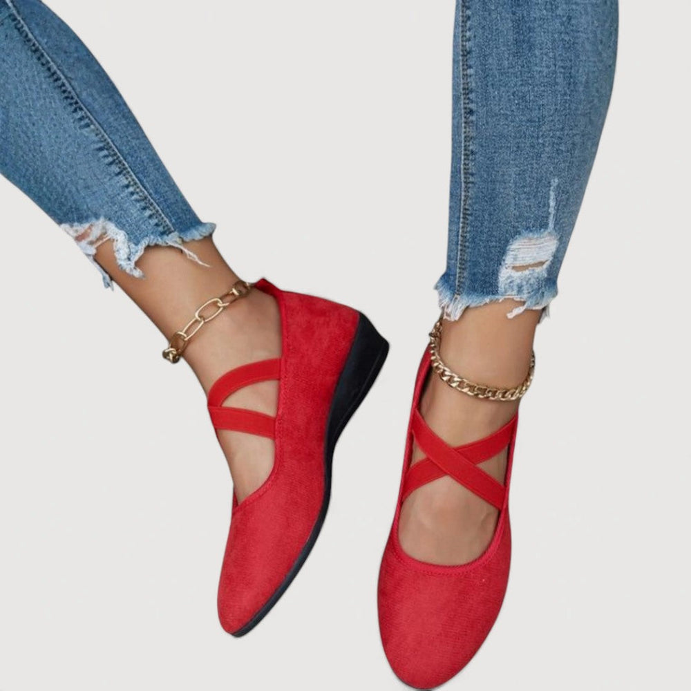 Livia | Ballerines Élégantes Confort — Rouge