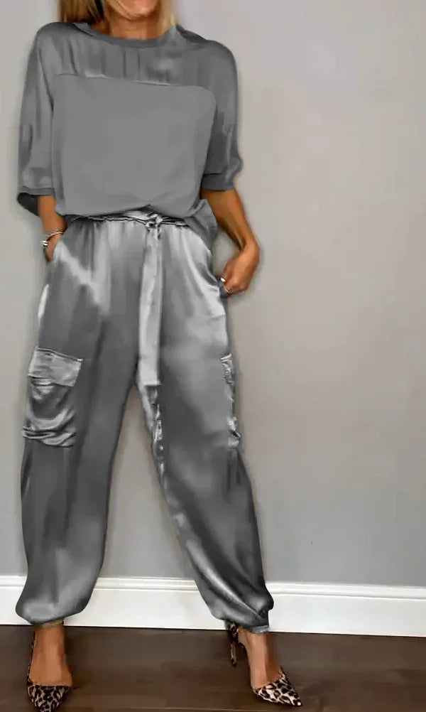 Bérénice | Ensemble Satin Pull & Pantalon