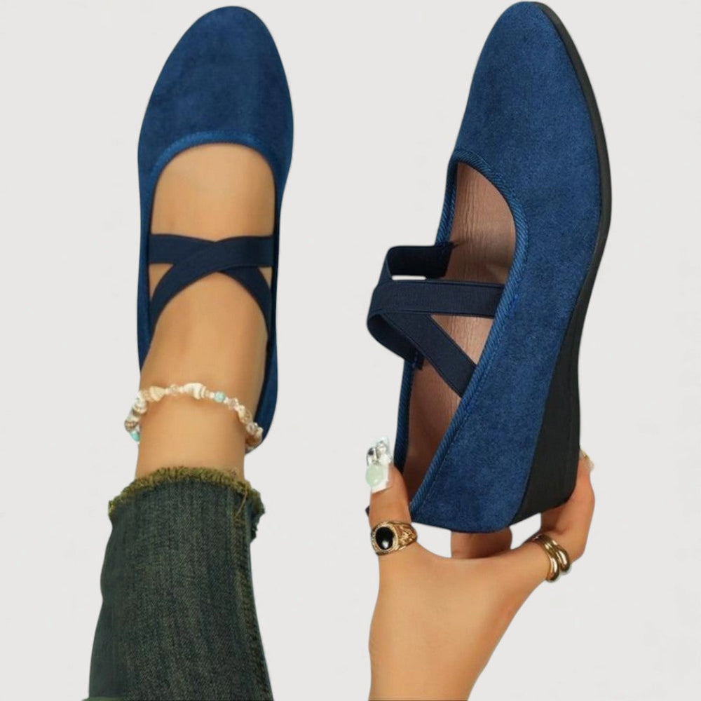 Livia | Ballerines Élégantes Confort — Bleu