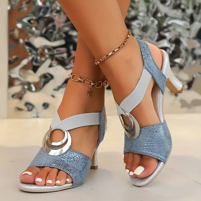 Avenelle | Sandales Orthopédiques Talon Haut — Bleu