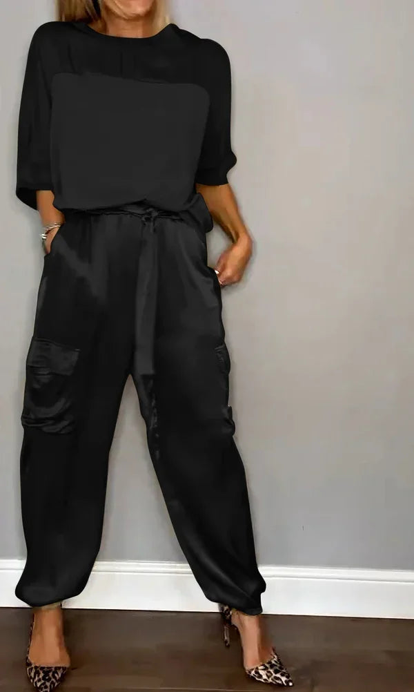 Bérénice | Ensemble Satin Pull & Pantalon