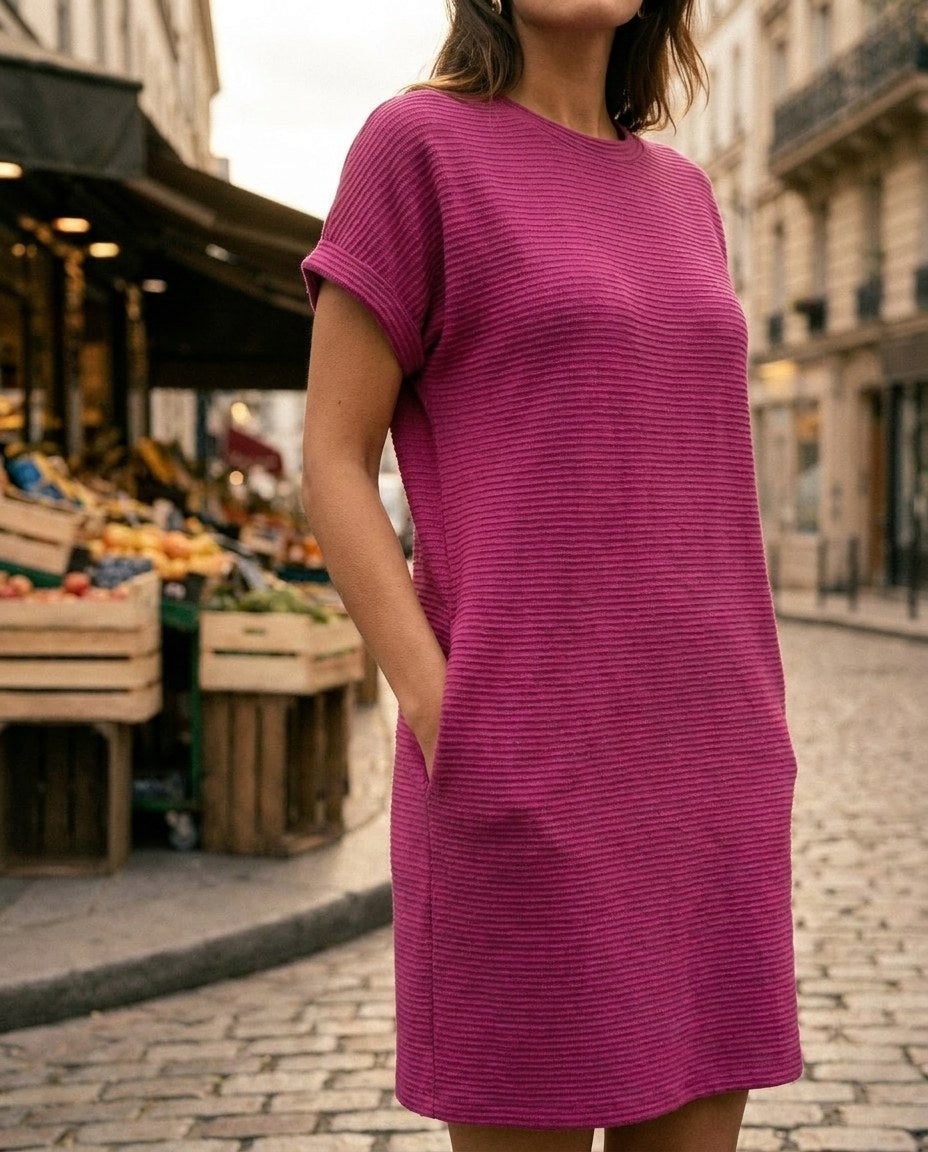 Adèle | Robe d'Été Minimaliste Col Rond