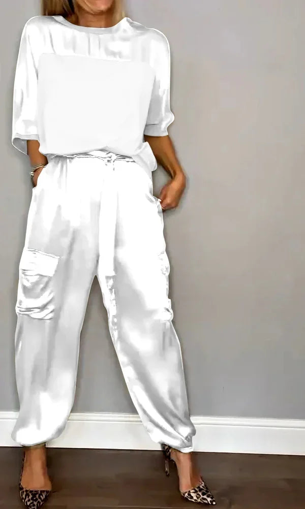 Bérénice | Ensemble Satin Pull & Pantalon