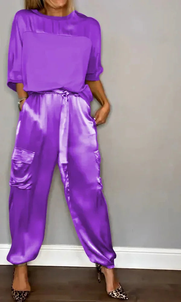 Bérénice | Ensemble Satin Pull & Pantalon