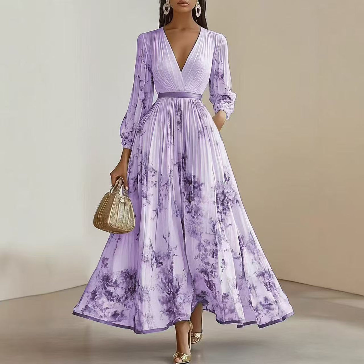 Léa | Robe Longue Plissée