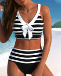 Capucine | Bikini Taille Haute Rayé