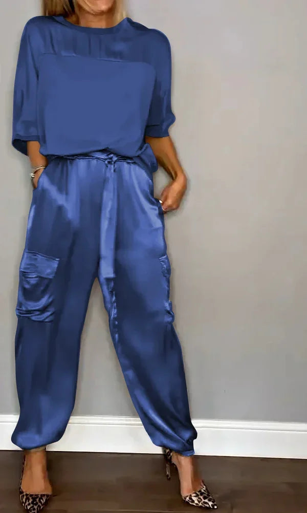 Bérénice | Ensemble Satin Pull & Pantalon
