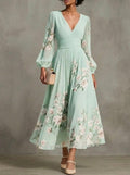 Rosa | Robe Mi-Longue à Fleurs Fraîches