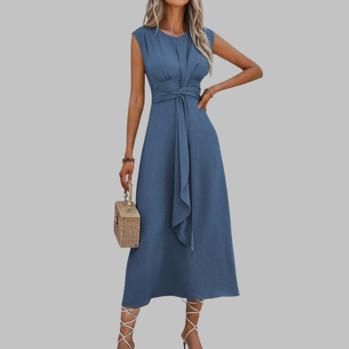 Anaïs | Robe Longue Sans Manches Col Rond