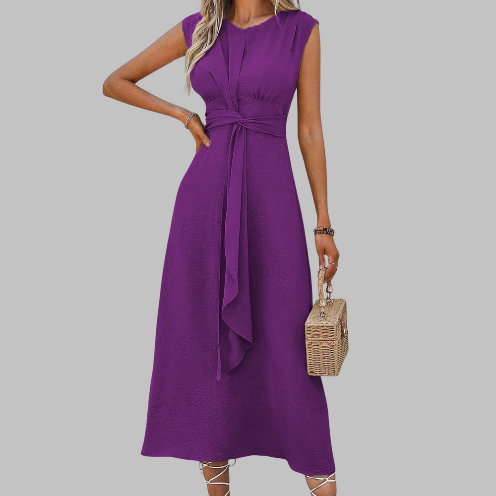 Anaïs | Robe Longue Sans Manches Col Rond — Violet