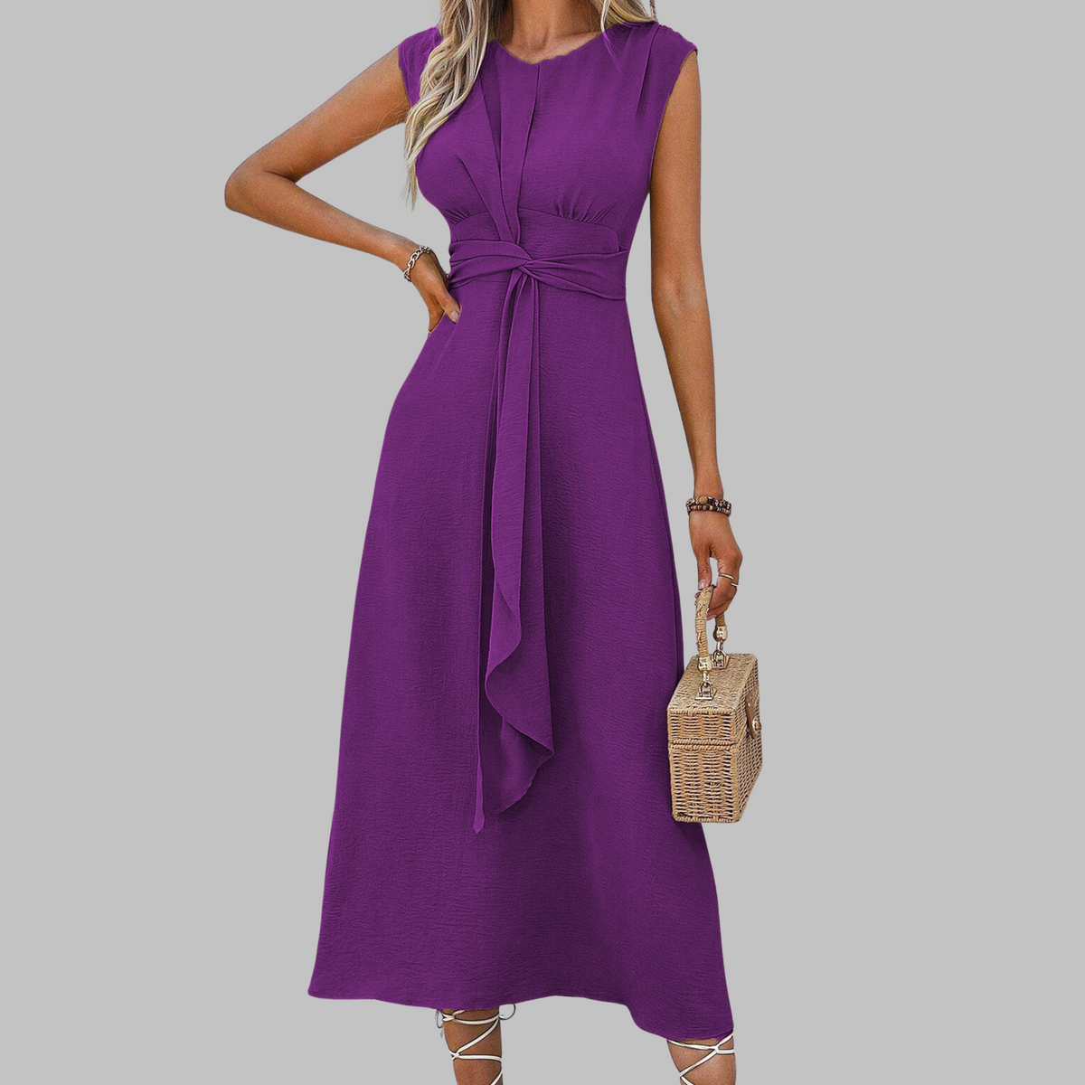 Anaïs | Robe Longue Sans Manches Col Rond
