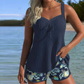 Sidonie | Tankini Rayé Avec Bermuda