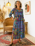 Manuella | Robe Denim Patchwork Ethnique