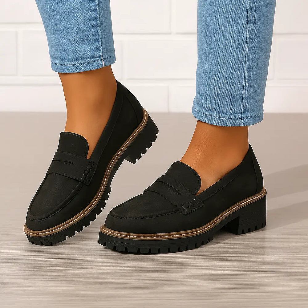 Fontainebleau | Mocassins Intemporels en Daim — Noir