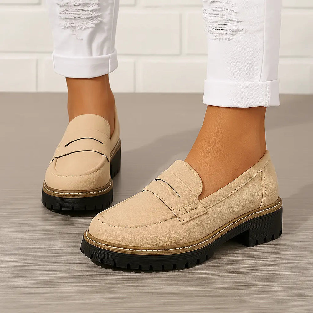 Fontainebleau | Mocassins Intemporels en Daim — Beige