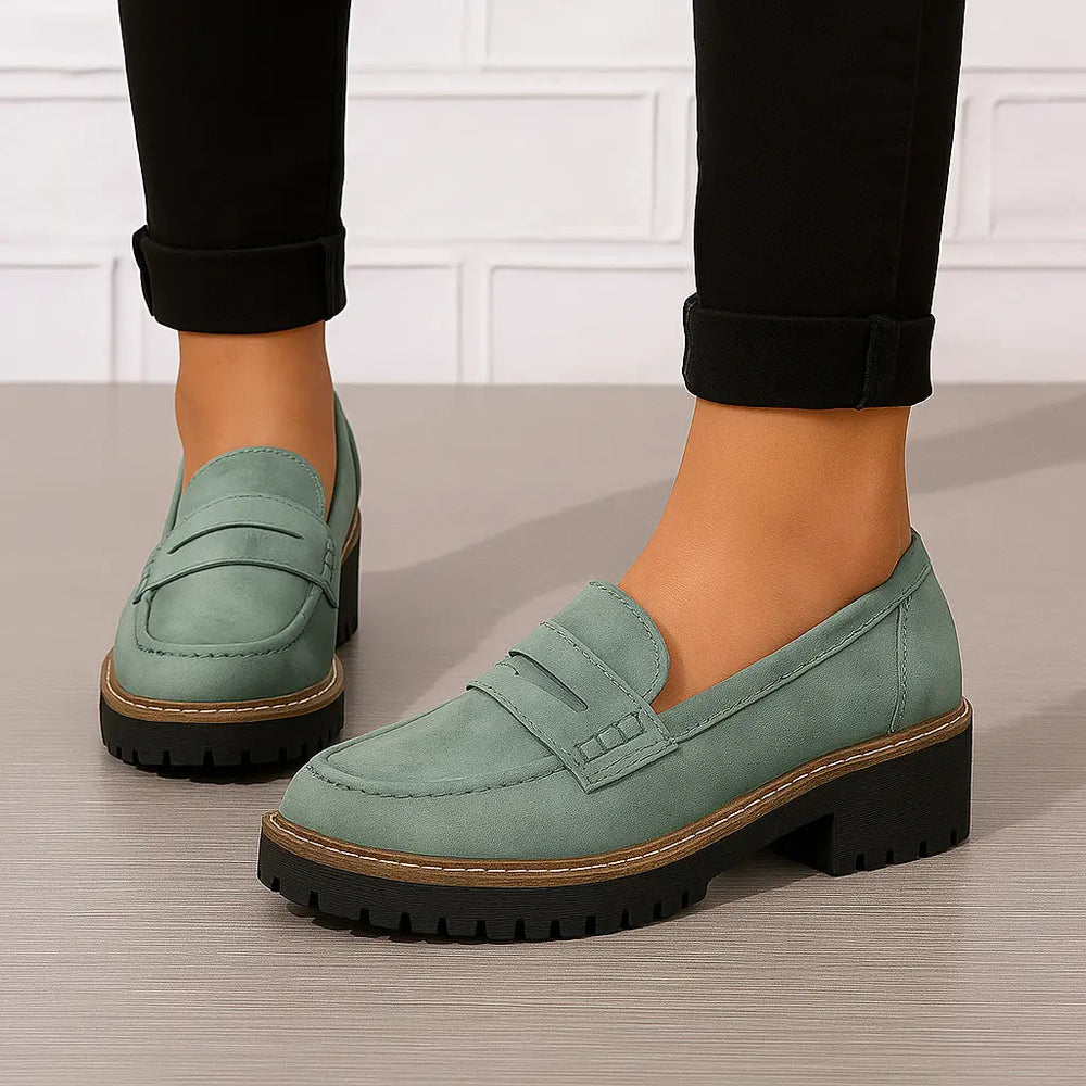 Fontainebleau | Mocassins Intemporels en Daim — Vert
