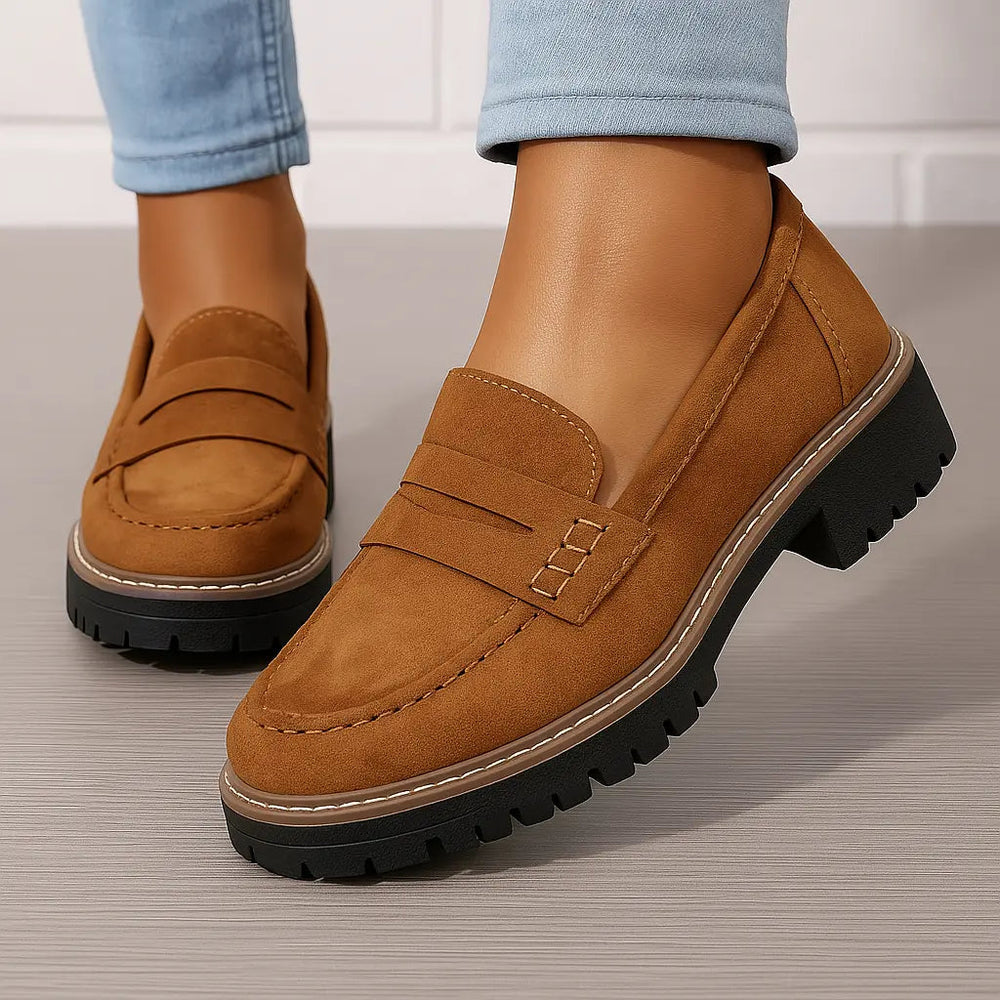 Fontainebleau | Mocassins Intemporels en Daim — Marron