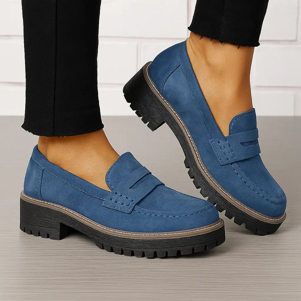 Fontainebleau | Mocassins Intemporels en Daim — Bleu