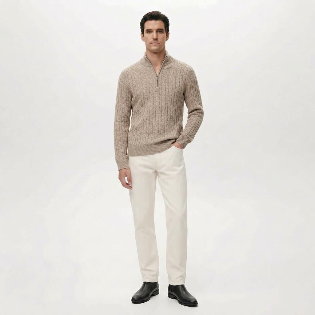 Adrien | Pull Quarter-Zip Côtelé