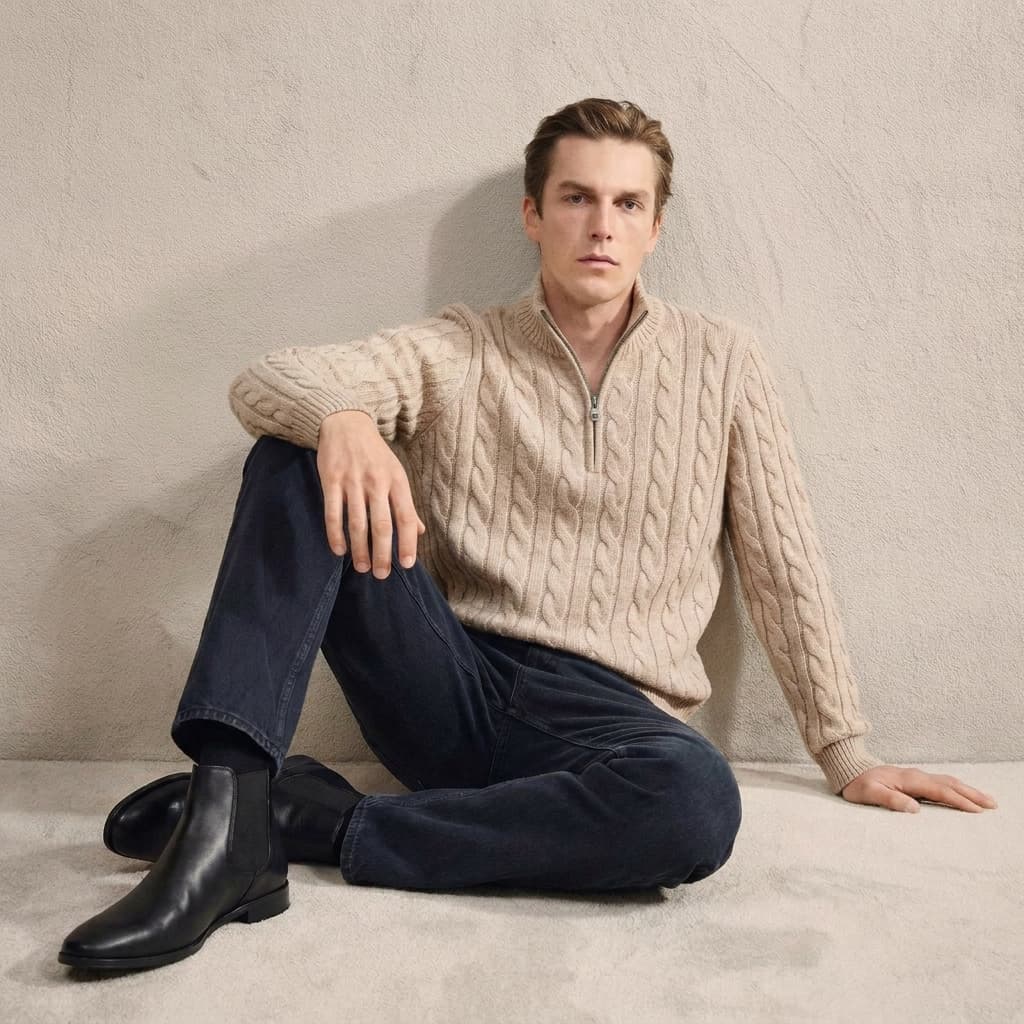Adrien | Pull Quarter-Zip Côtelé
