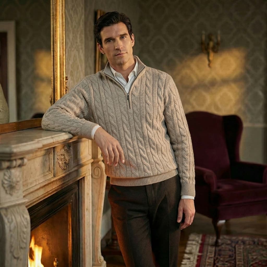 Adrien | Pull Quarter-Zip Côtelé