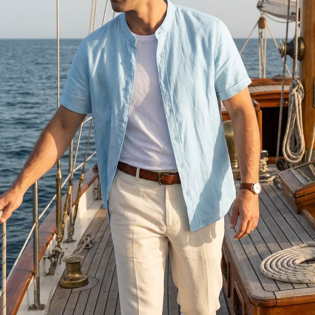 Pierre | Chemise Lin Manches Courtes