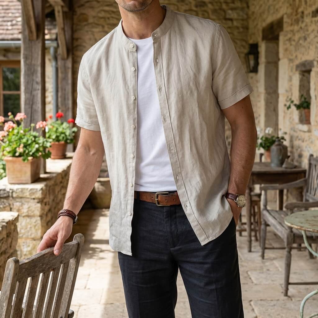 Pierre | Chemise Lin Manches Courtes