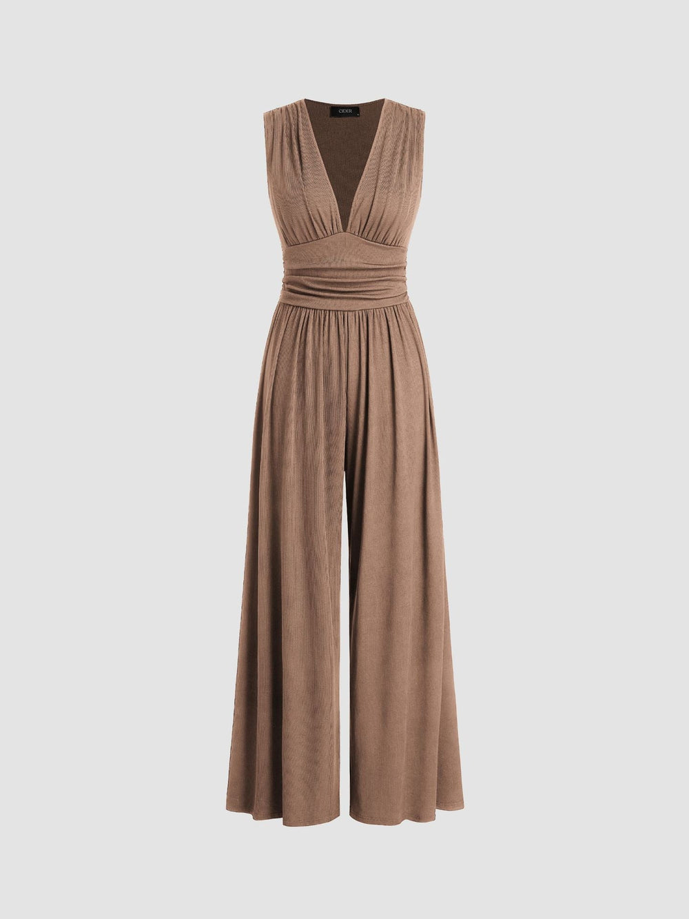 Capucine | Combinaison Sans Manches Jambe Large — Camel