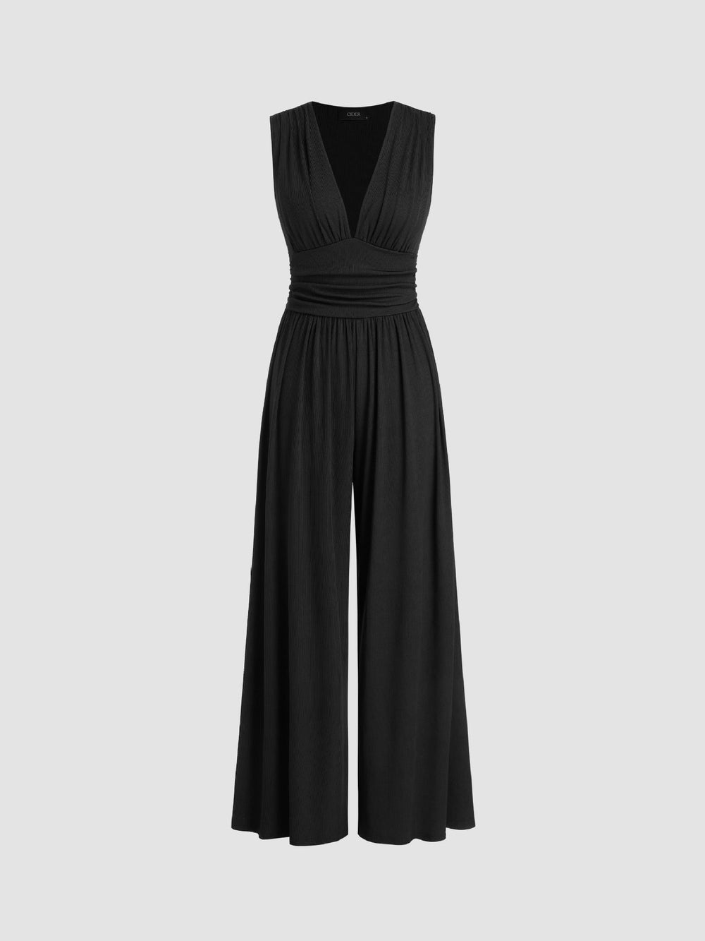 Capucine | Combinaison Sans Manches Jambe Large — Noir