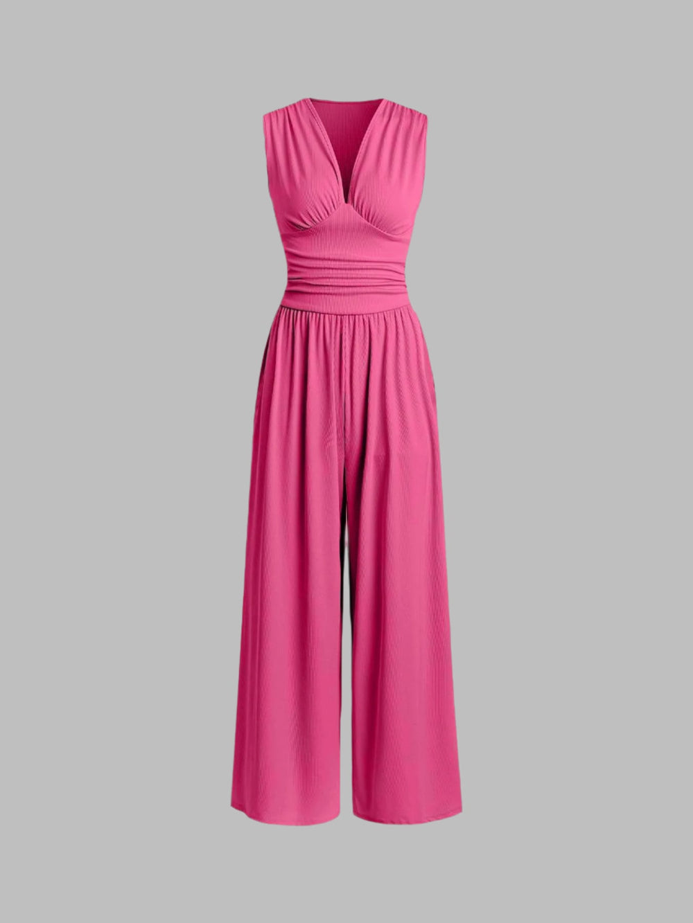 Capucine | Combinaison Sans Manches Jambe Large — Rose vif