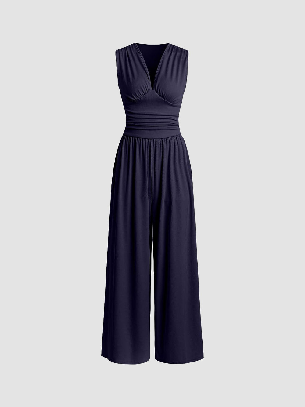 Capucine | Combinaison Sans Manches Jambe Large — Bleu marine
