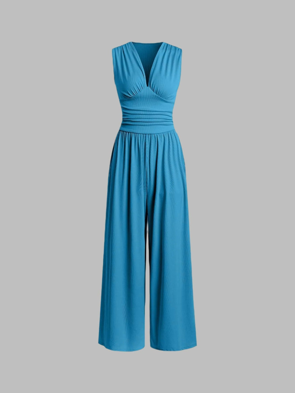 Capucine | Combinaison Sans Manches Jambe Large — Bleu
