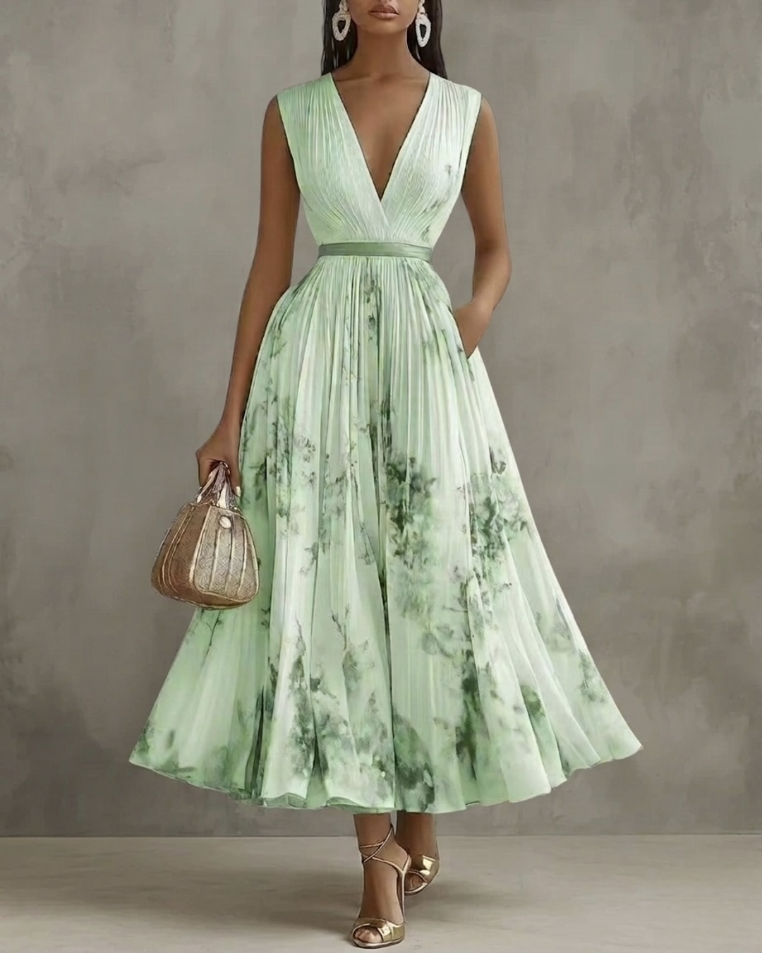 Léa | Robe Longue Plissée