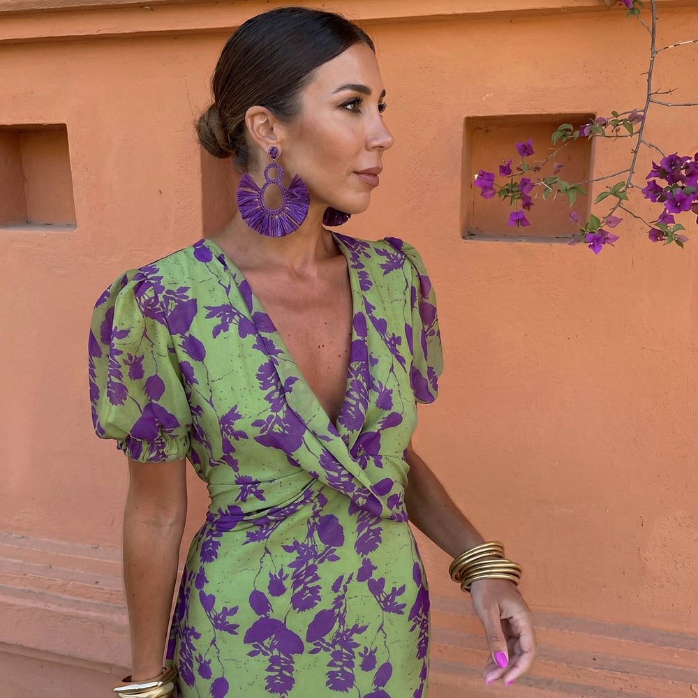 Vera | Robe Élégante d'Été — Verde/Morado