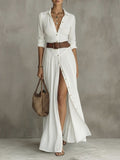 Suzanne | Robe Longue Col Tailleur