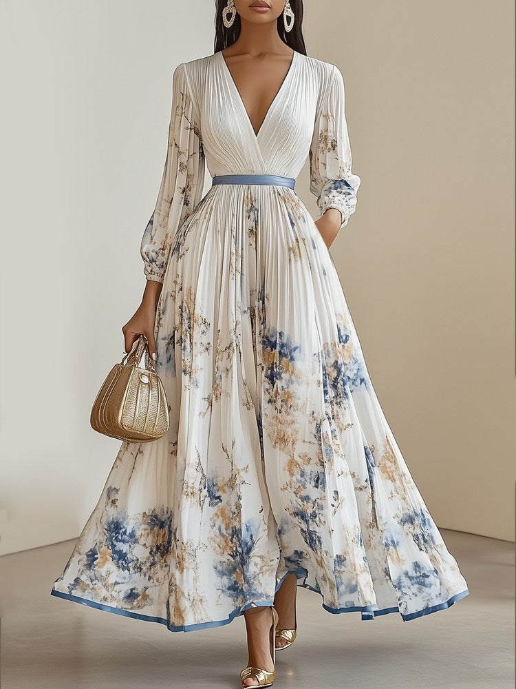 Léa | Robe Longue Plissée